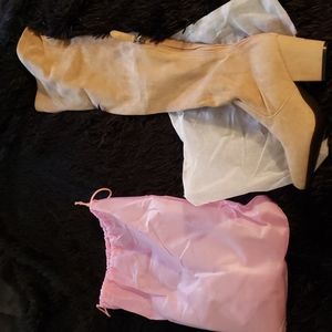 Beige/khaki over the knee high boots